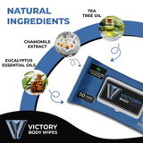 Victory Body Wipes Natural Ingredients, Front