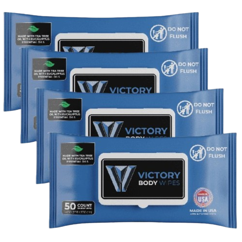 Victory Body Wipes (50 Count) Post-Workout Wipes with Tea Tree & Eucalyptus Essential Oils