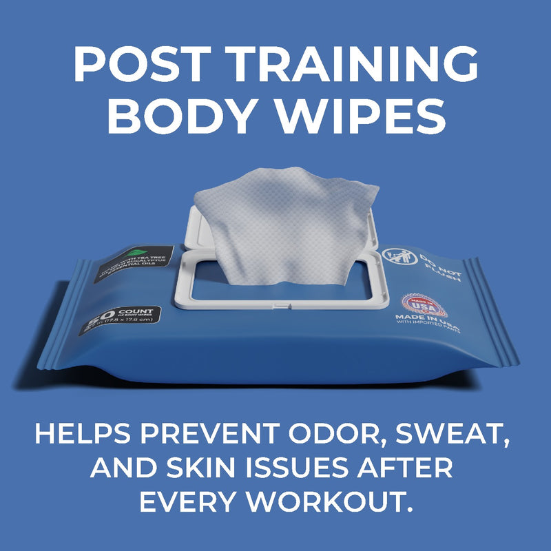 Victory Body Wipes (50 Count) Post-Workout Wipes with Tea Tree & Eucalyptus Essential Oils